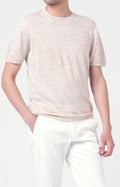 Short-sleeved T-shirt in ultra-light linen jersey