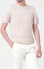 Short-sleeved T-shirt in ultra-light linen jersey