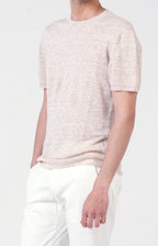 Short-sleeved T-shirt in ultra-light linen jersey