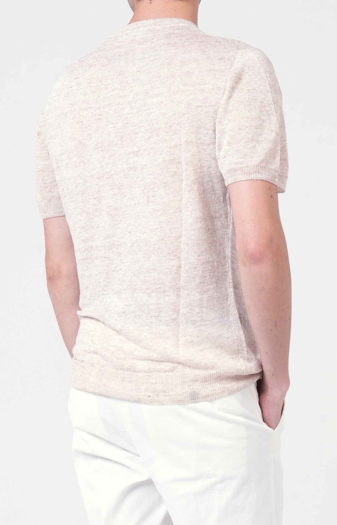 Short-sleeved T-shirt in ultra-light linen jersey