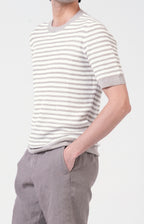T-shirt manica corta in lino e cotone