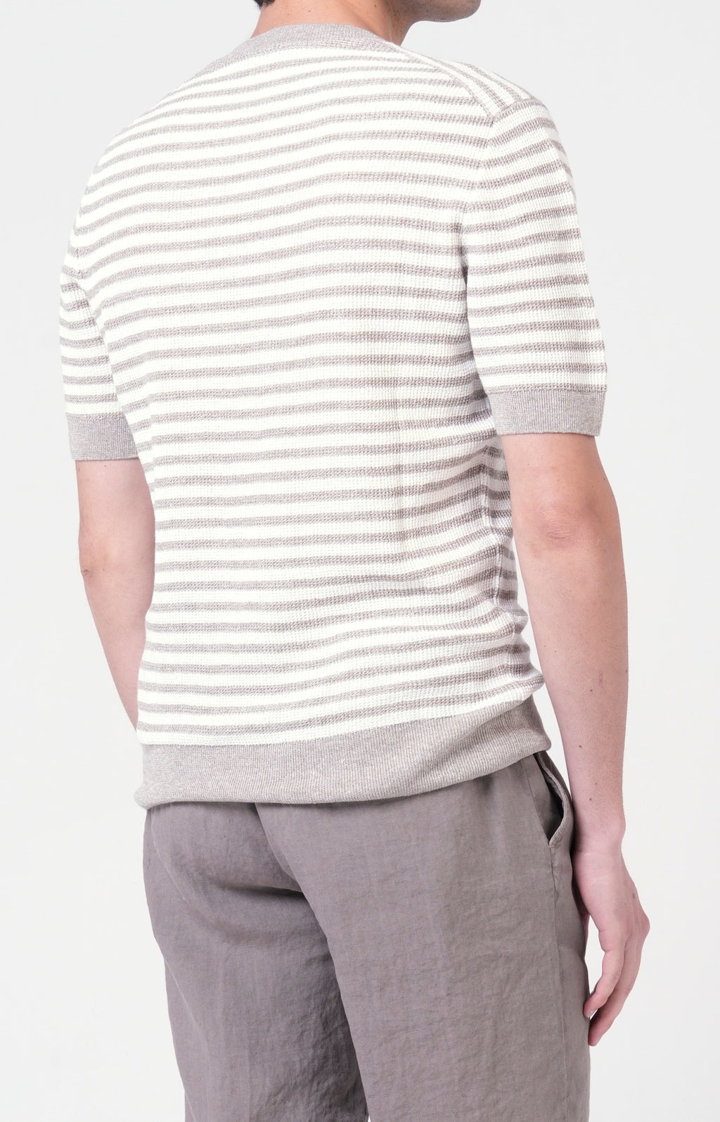 T-shirt manica corta in lino e cotone