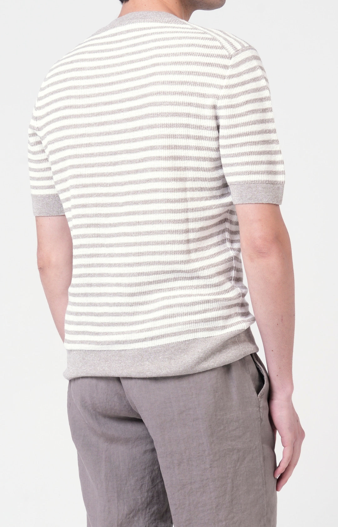 T-shirt manica corta in lino e cotone