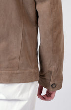 Suede zip bomber jacket