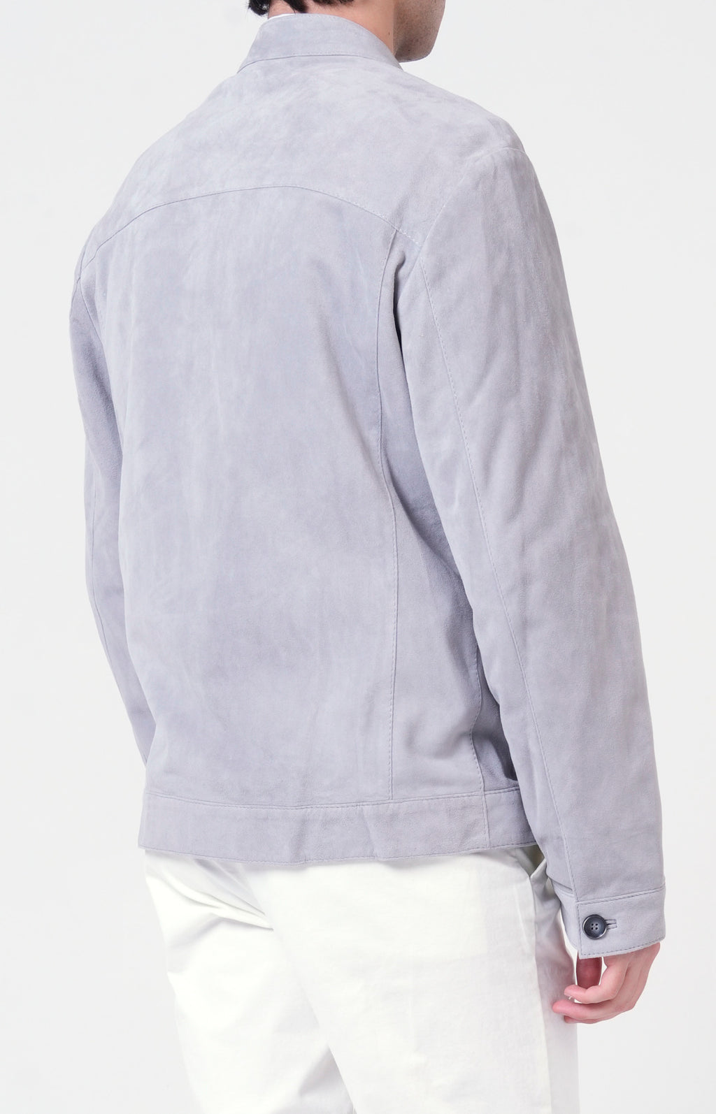 Suede zip bomber jacket