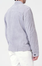 Suede zip bomber jacket