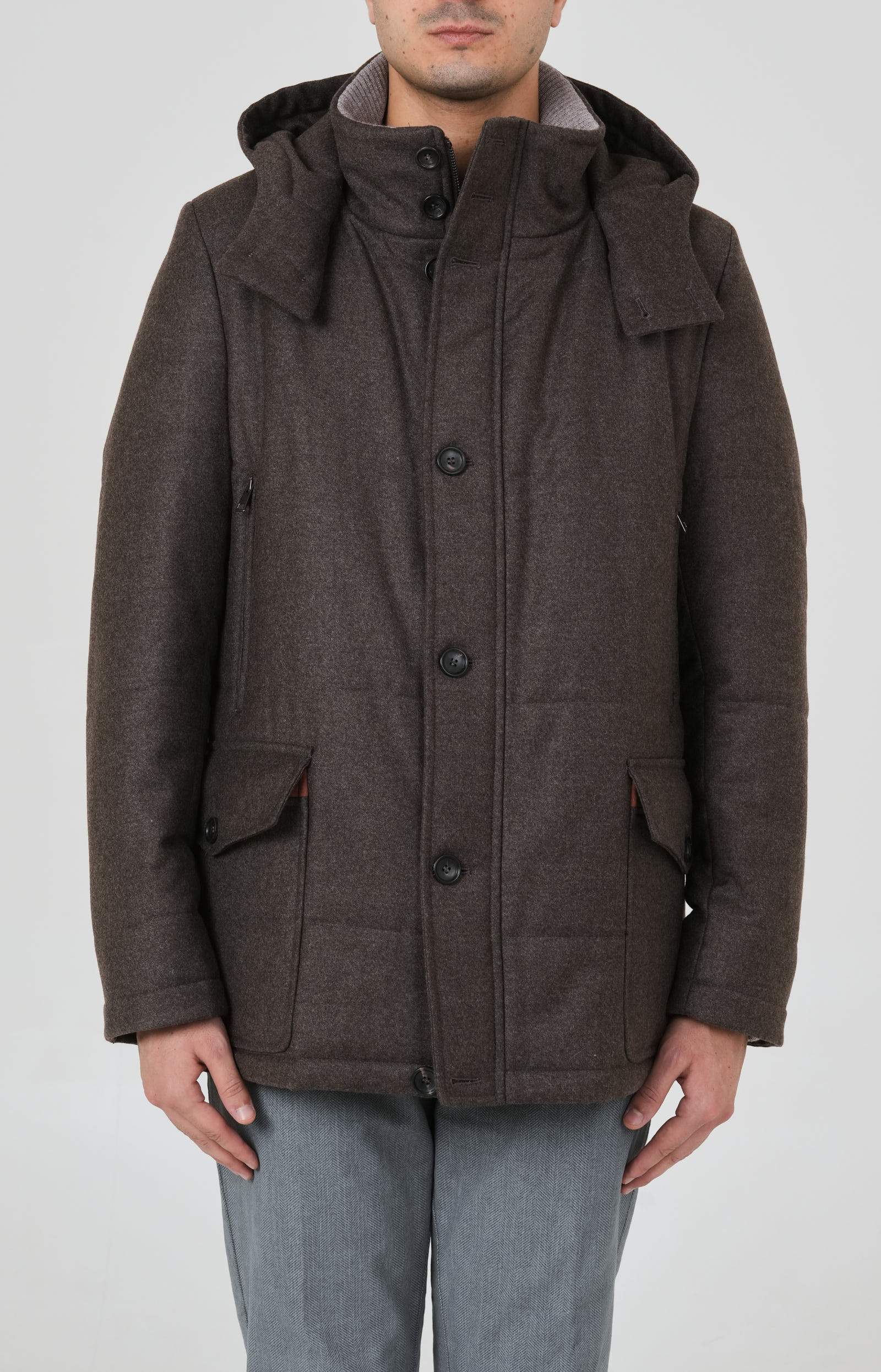 Giaccone in tessuto Loro Piana lana e cashmere