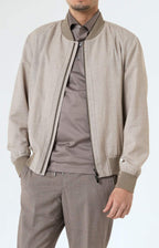 Zip bomber jacket in Loro Piana fabric