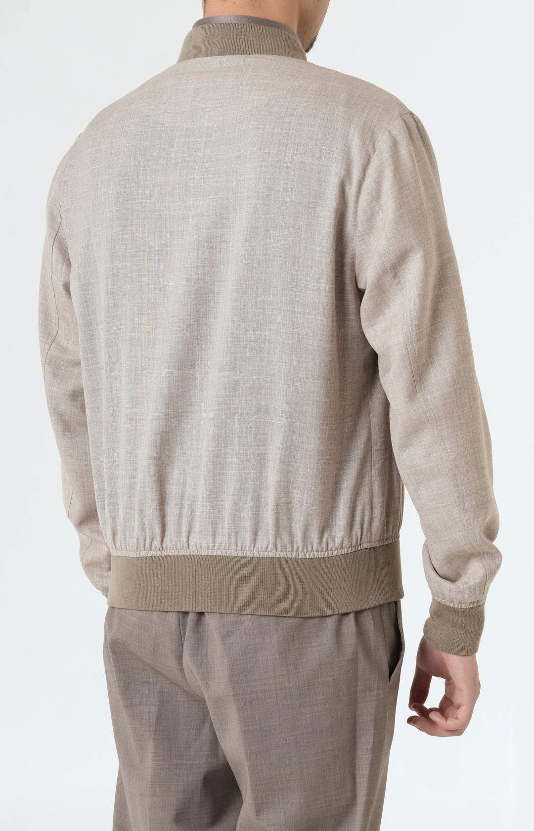 Zip bomber jacket in Loro Piana fabric