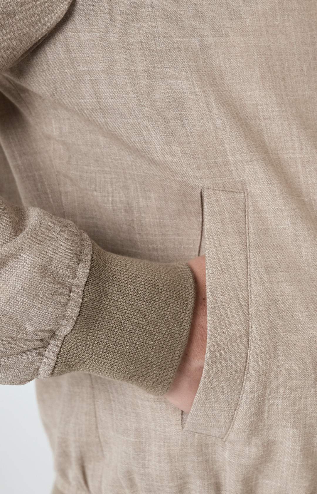 Zip bomber jacket in Loro Piana fabric