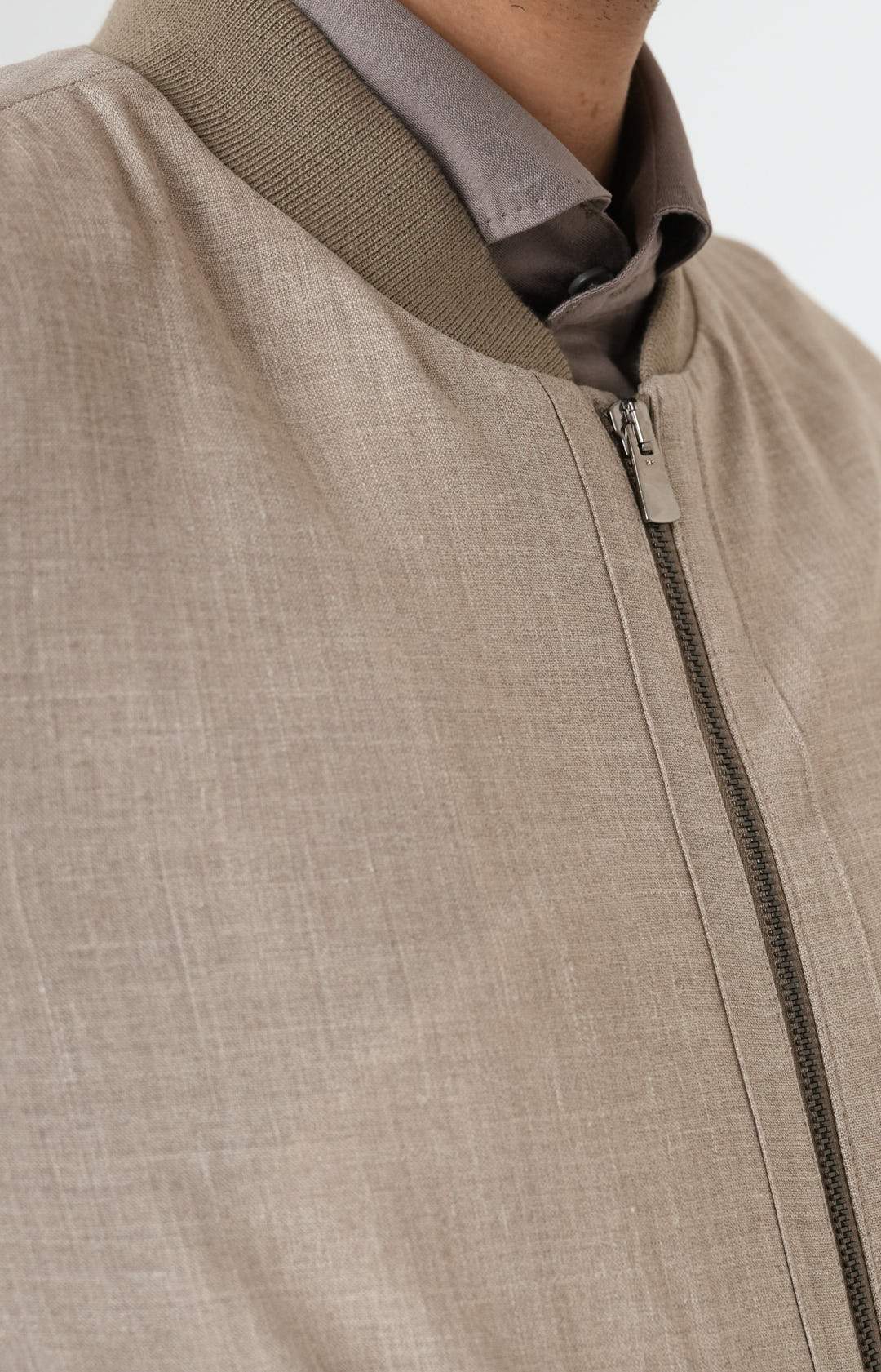 Zip bomber jacket in Loro Piana fabric