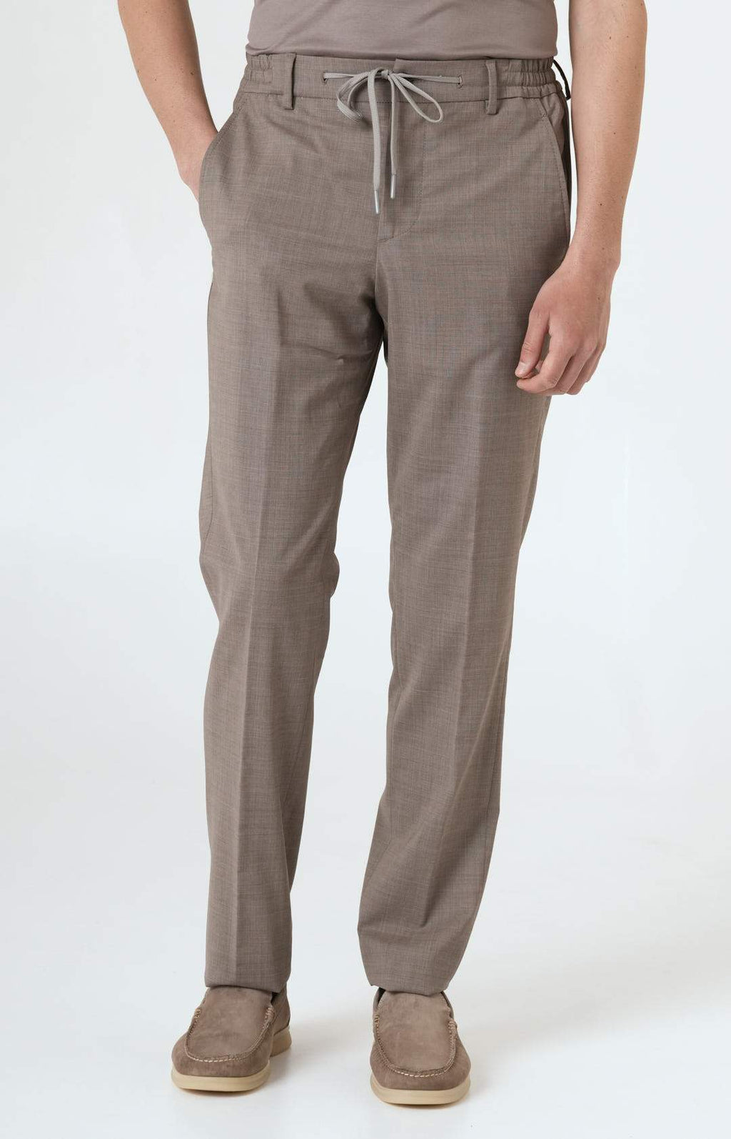 Pantalone "Leisure Fit" in lana stretch ultra-light