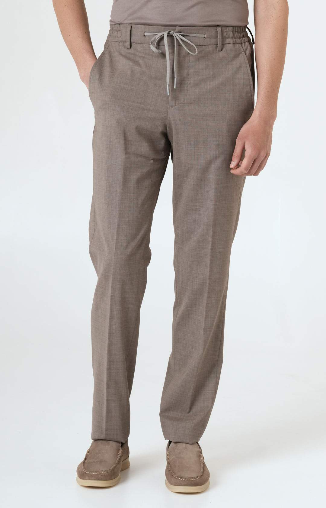 Pantalone "Leisure Fit" in lana stretch ultra-light