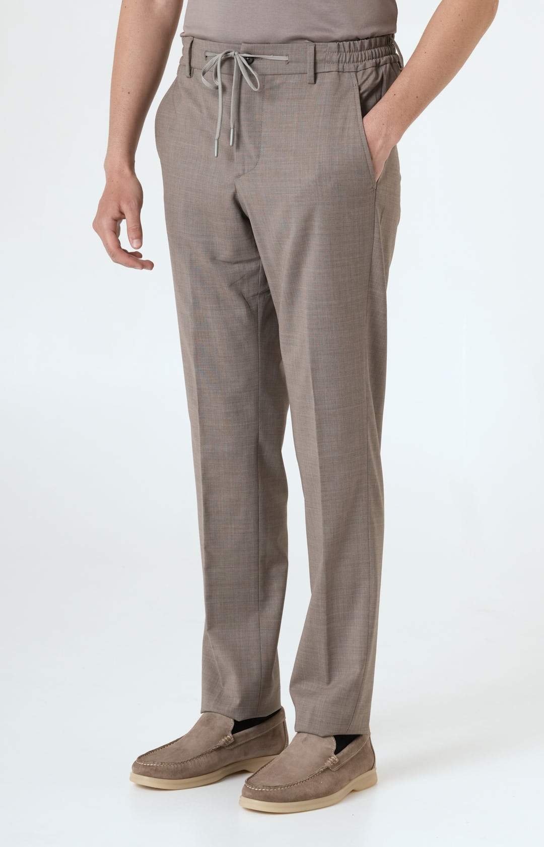 Pantalone "Leisure Fit" in lana stretch ultra-light