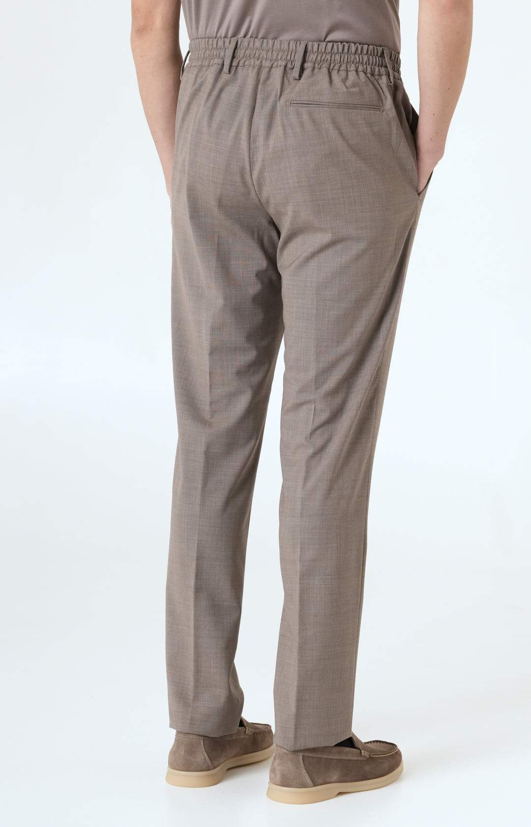 Pantalone "Leisure Fit" in lana stretch ultra-light