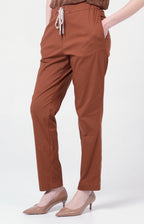 Pantalone in cotone stretch con coulisse