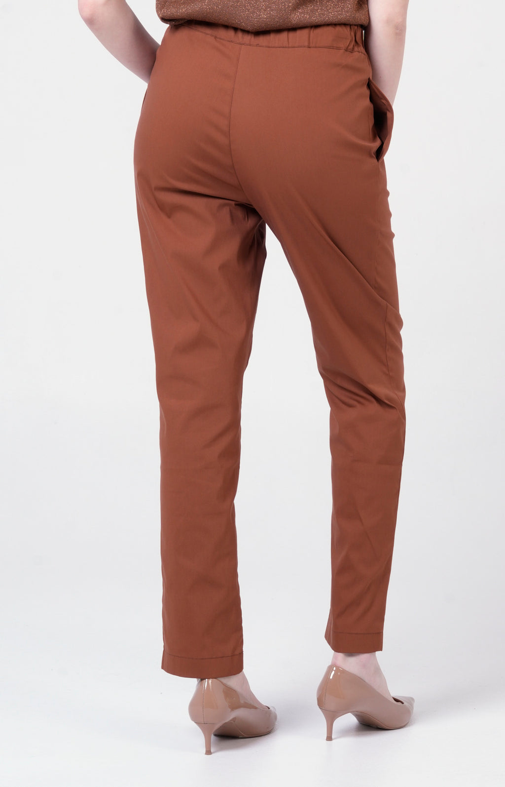 Pantalone in cotone stretch con coulisse