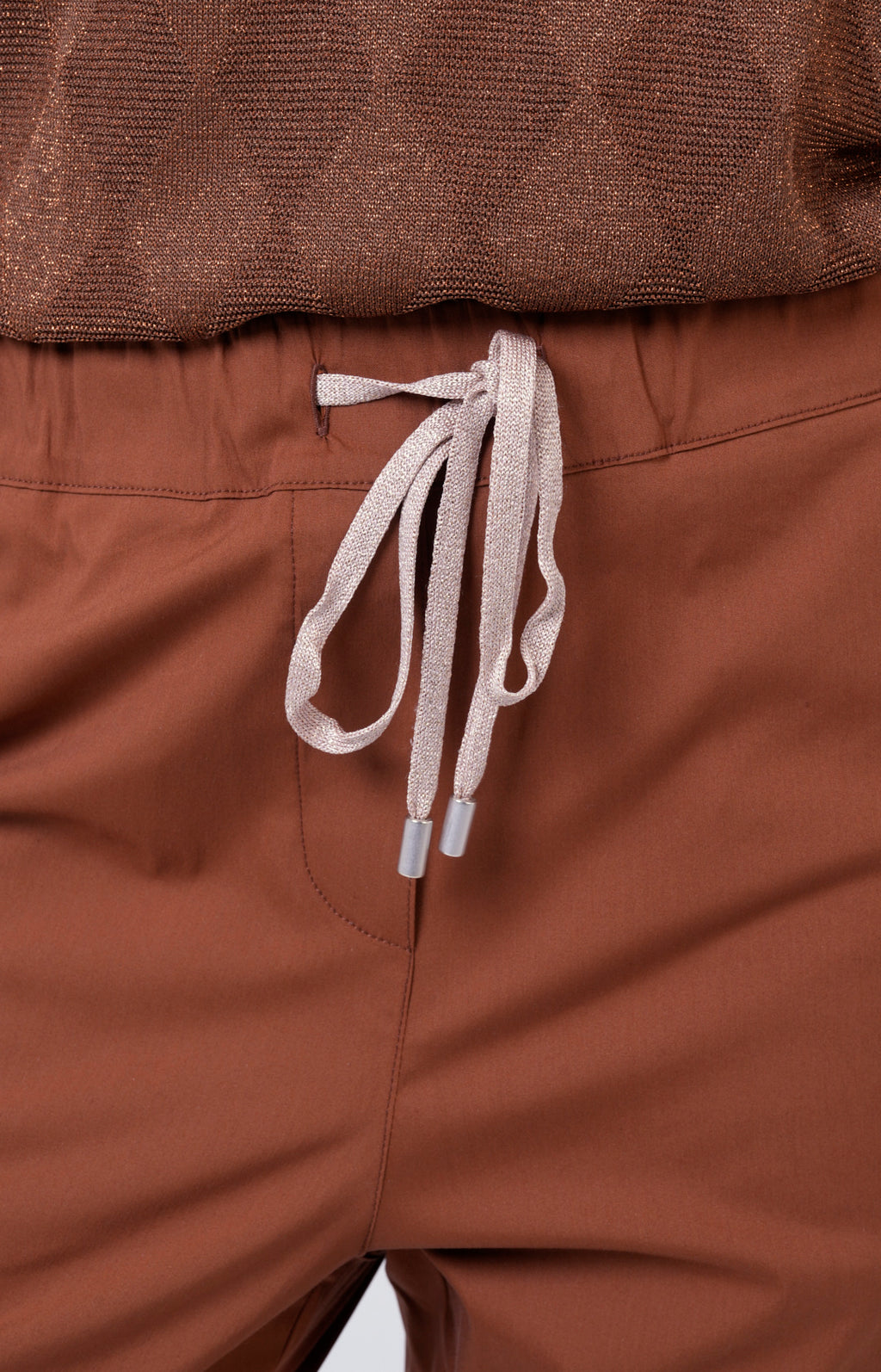 Pantalone in cotone stretch con coulisse