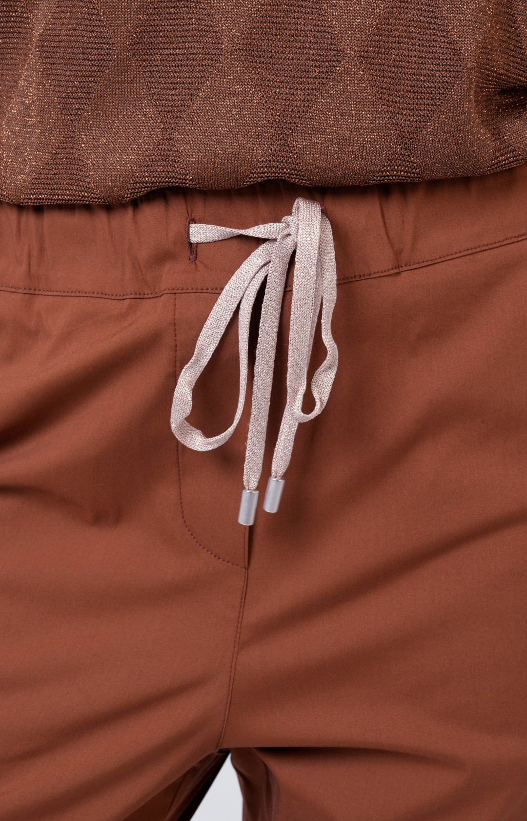 Pantalone in cotone stretch con coulisse