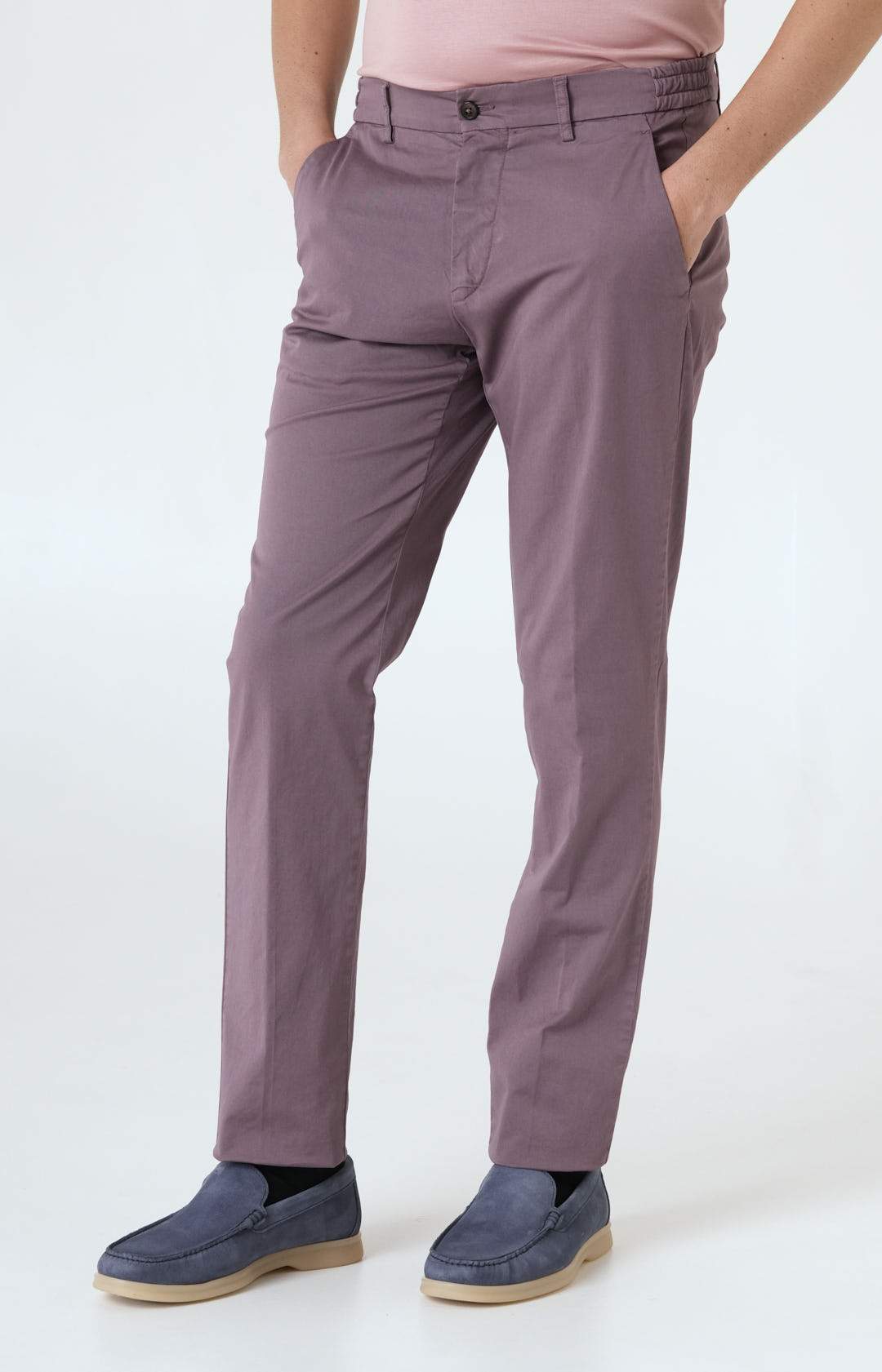 Comfort stretch cotton trousers with America pocket