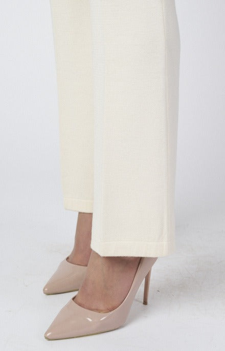 Wool knit trousers