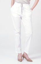 Pantalone in cotone stretch con coulisse