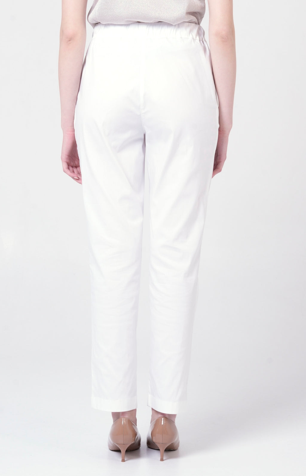 Pantalone in cotone stretch con coulisse