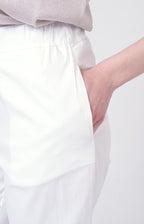 Pantalone in cotone stretch con coulisse