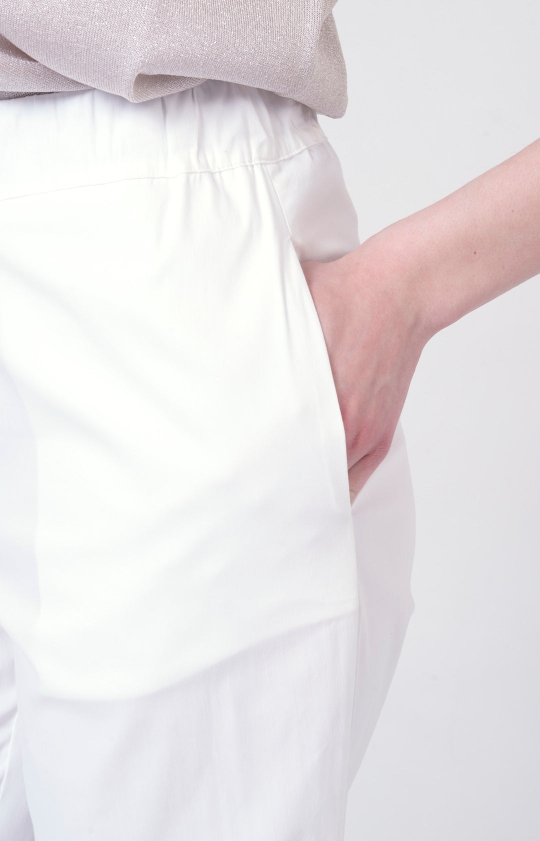 Pantalone in cotone stretch con coulisse