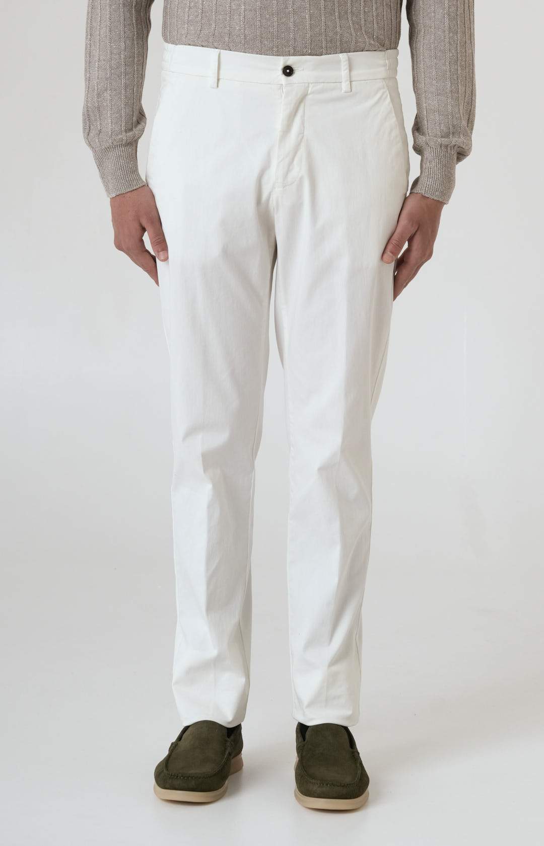 Comfort stretch cotton trousers with America pocket