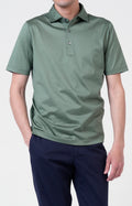 Short-sleeved polo shirt in ultra-light Scottish yarn