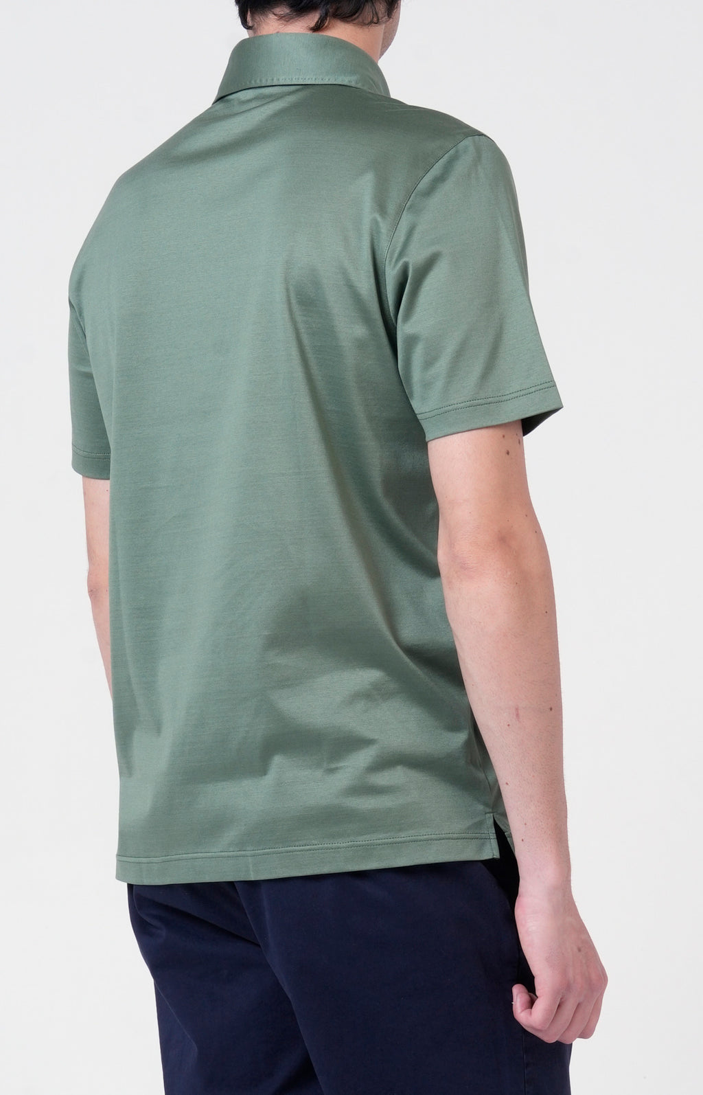 Short-sleeved polo shirt in ultra-light Scottish yarn