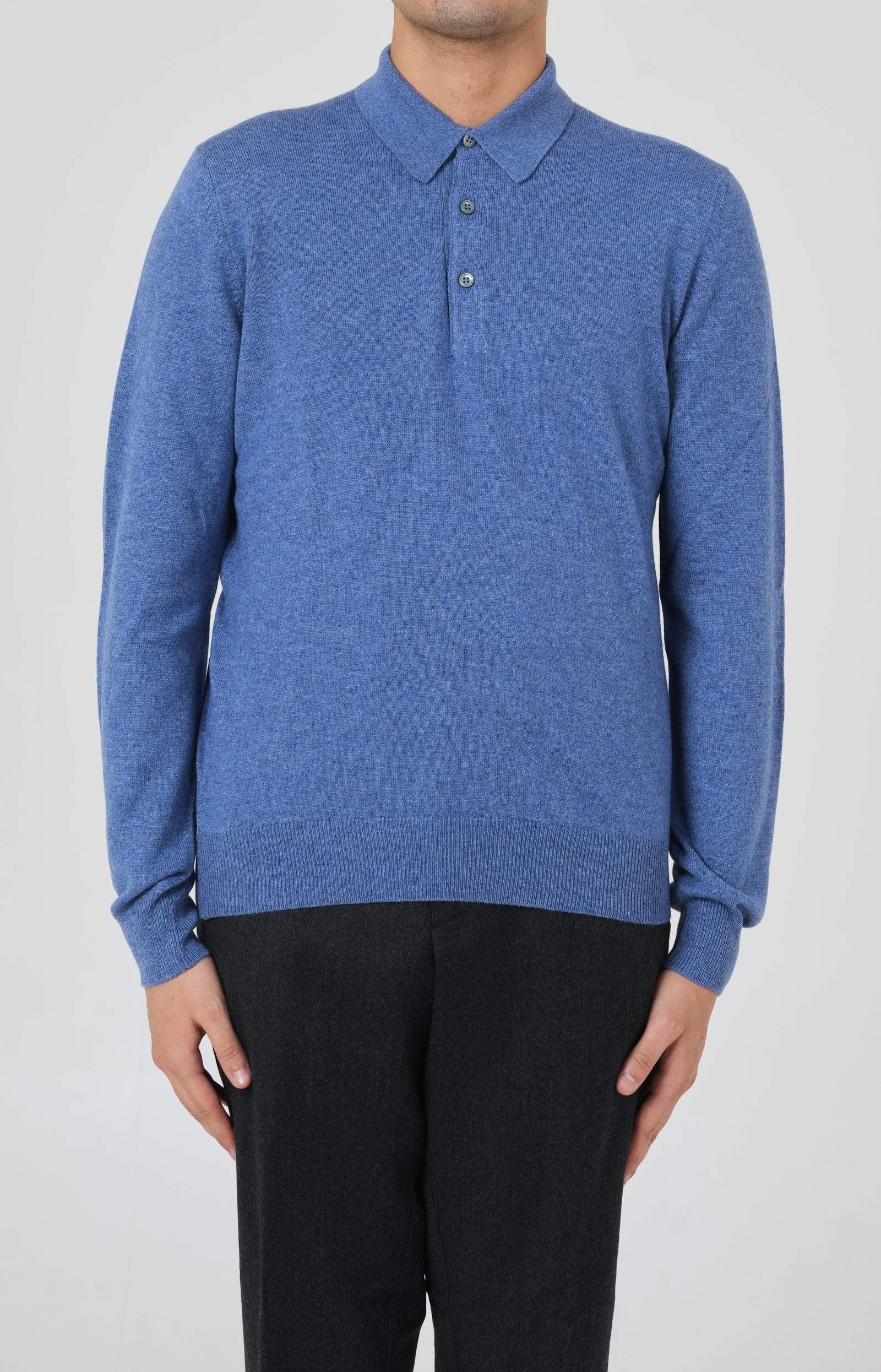 Wool and cashmere polo shirt