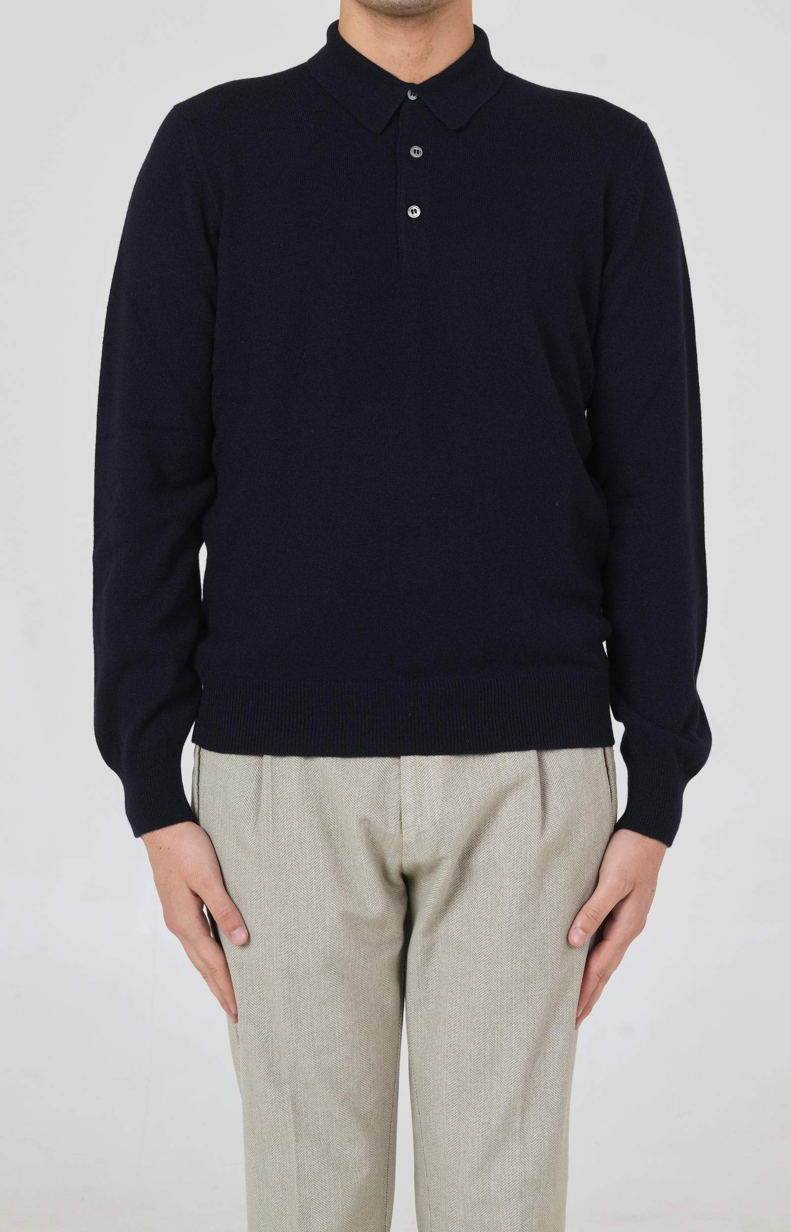 Wool and cashmere polo shirt