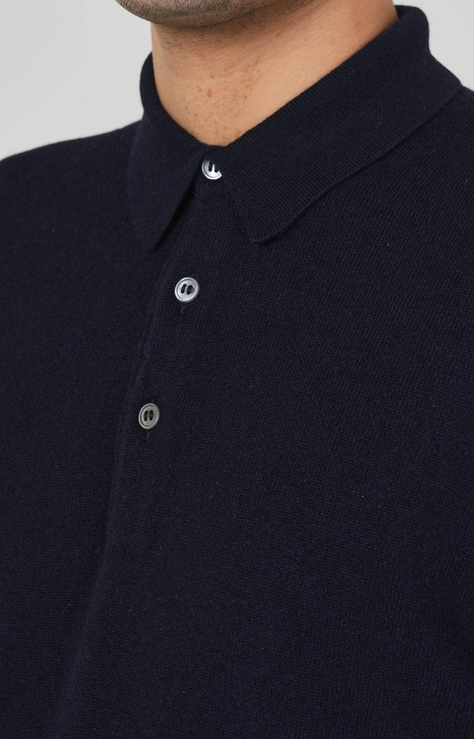 Wool and cashmere polo shirt