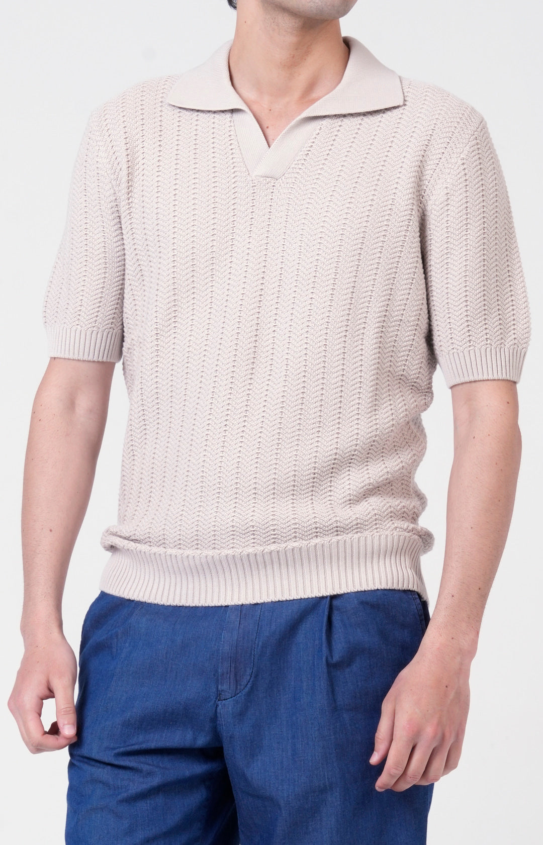 Polo manica corta in cotone tricot