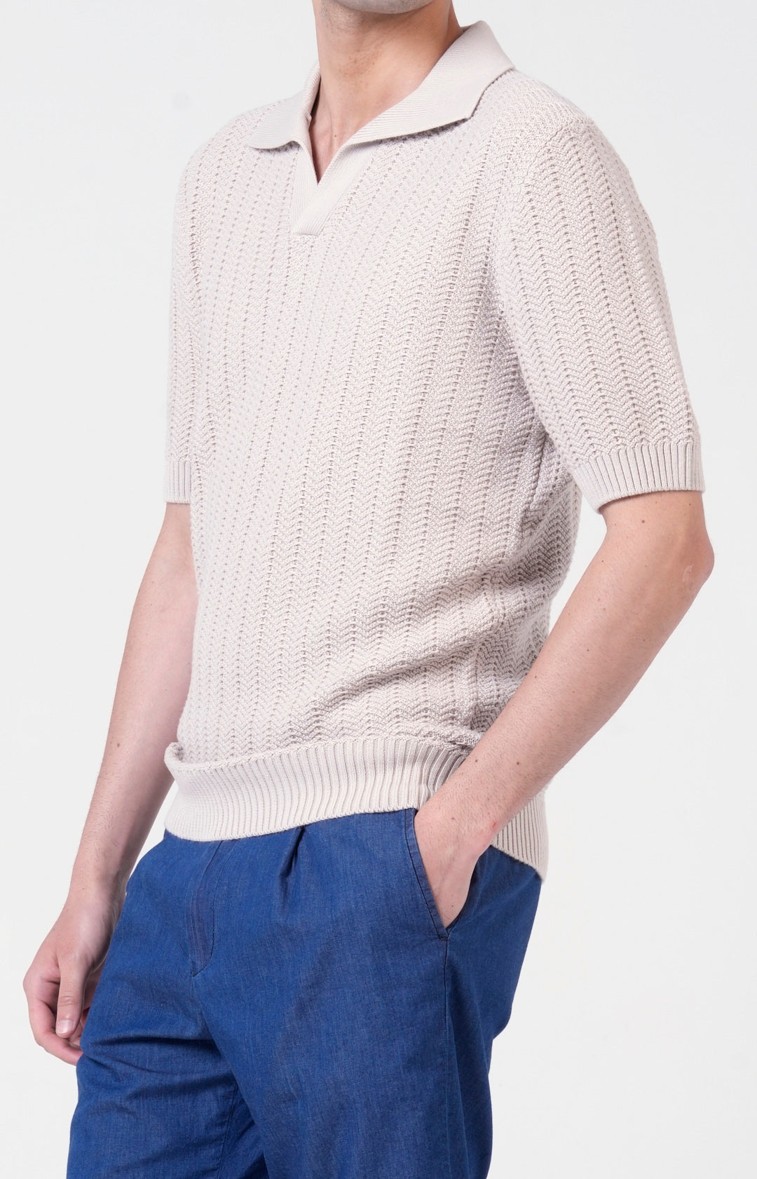 Polo manica corta in cotone tricot