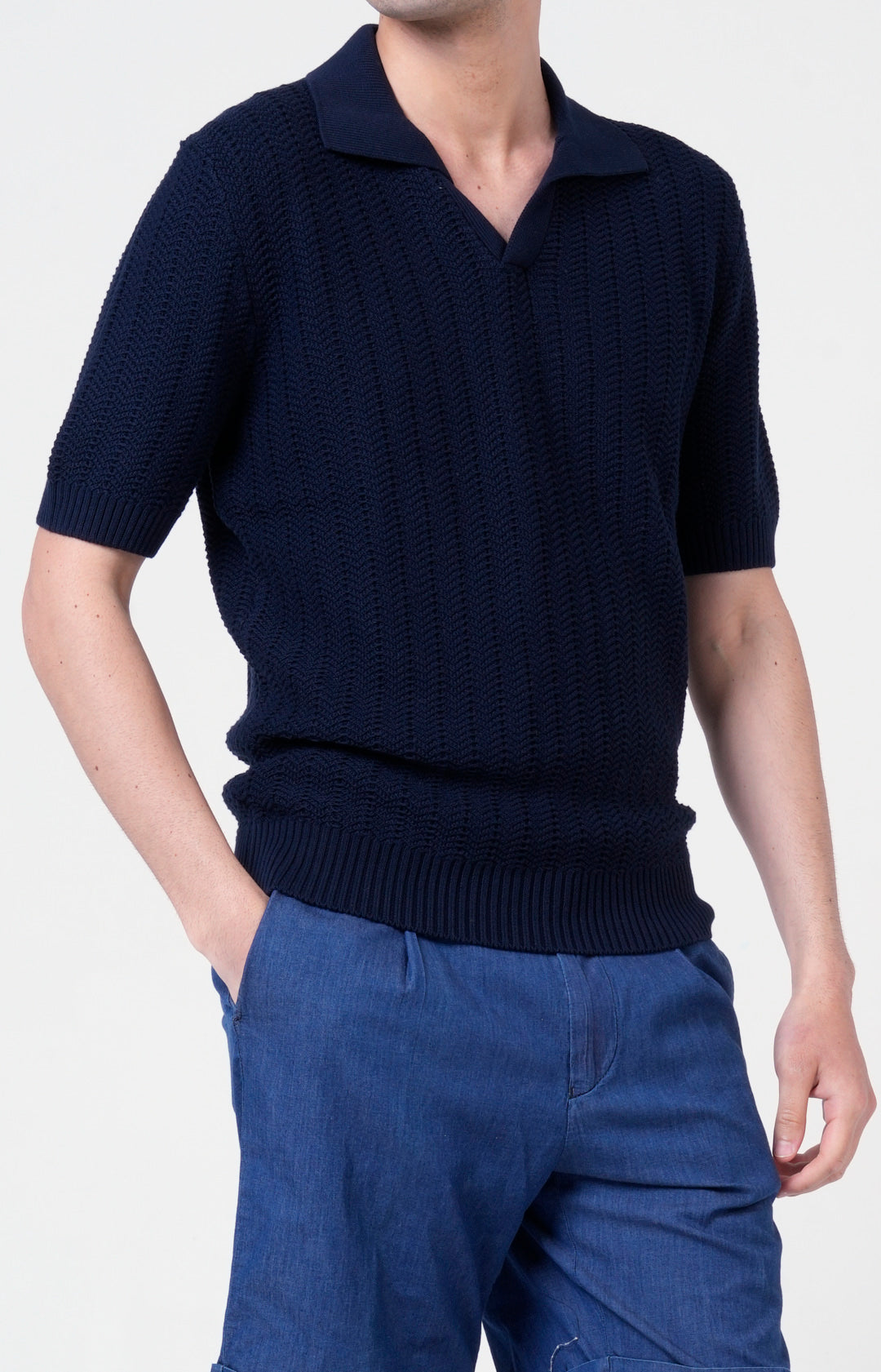 Polo manica corta in cotone tricot