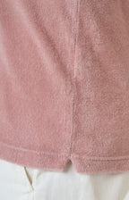 Short-sleeved terry polo shirt with open neck