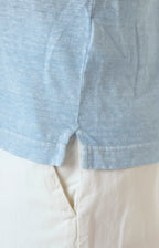 Short-sleeved polo shirt in ultra-light linen jersey