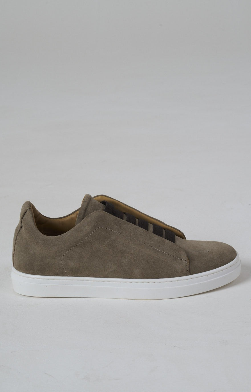 Sneakers slip-on in pelle scamosciata