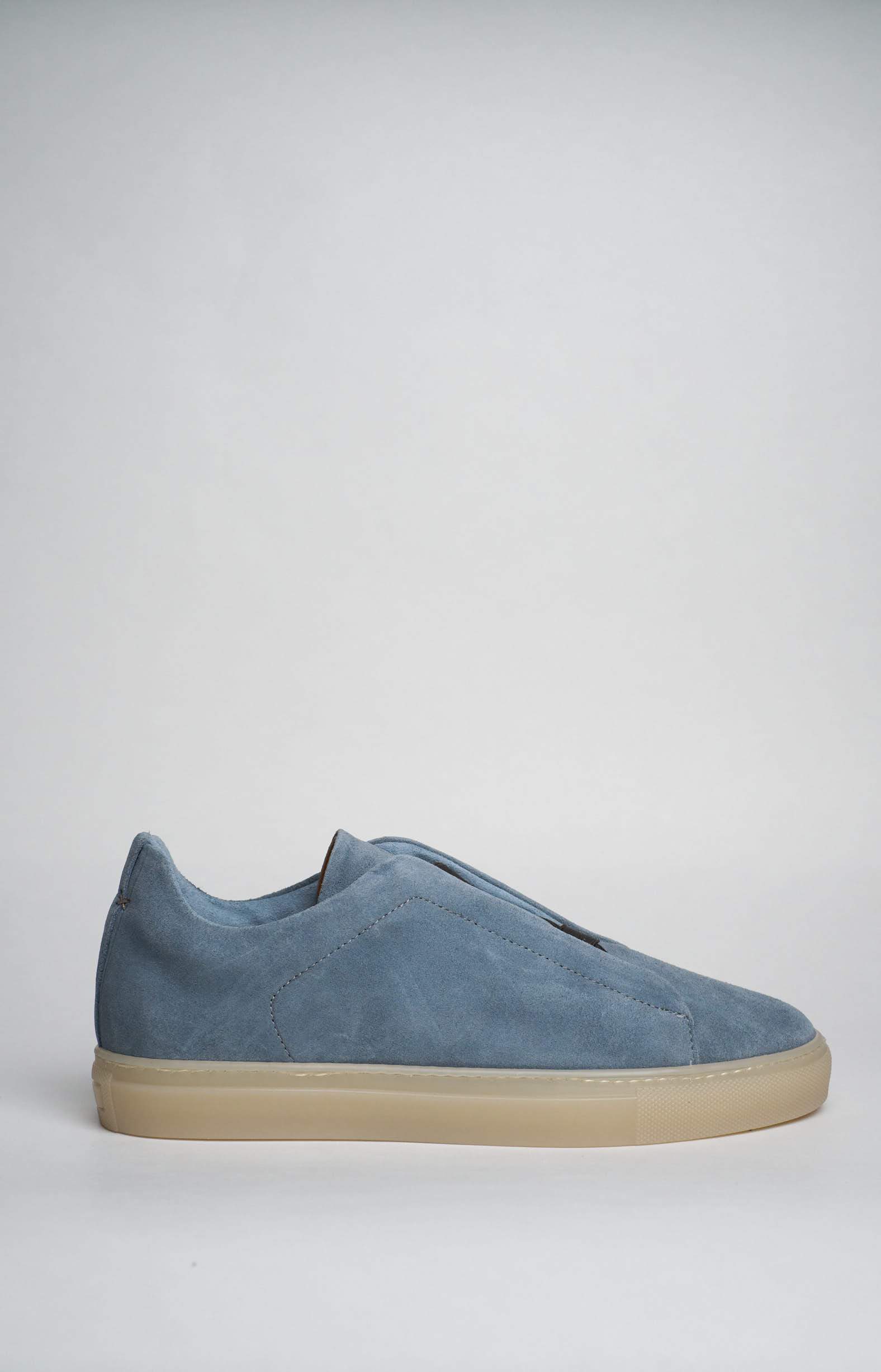 "NEW" Sneakers slip-on in pelle scamosciata