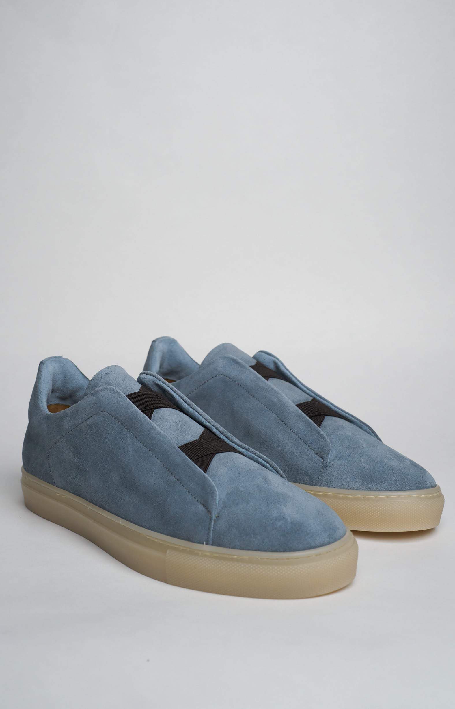 "NEW" Sneakers slip-on in pelle scamosciata