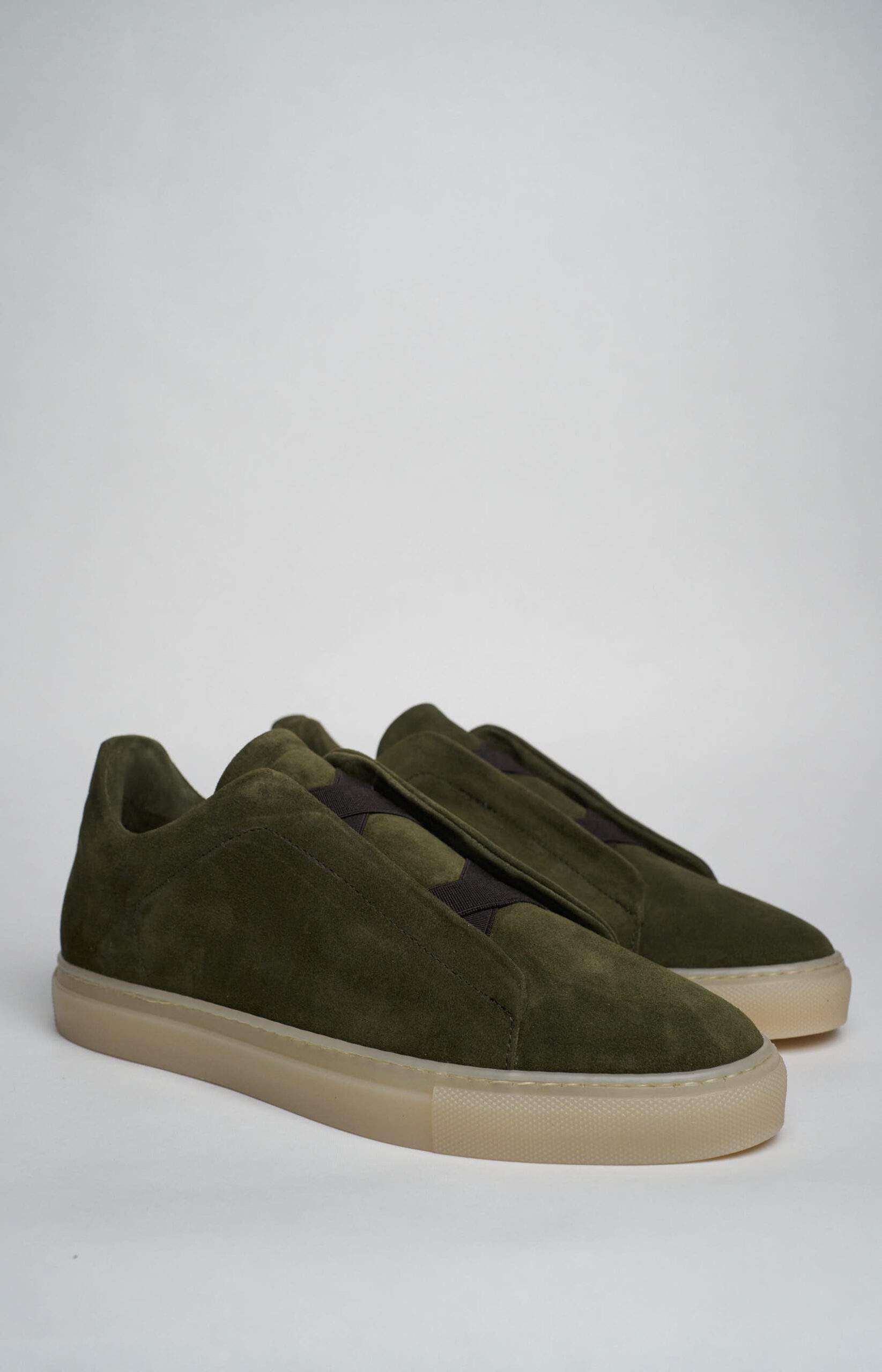 "NEW" Sneakers slip-on in pelle scamosciata