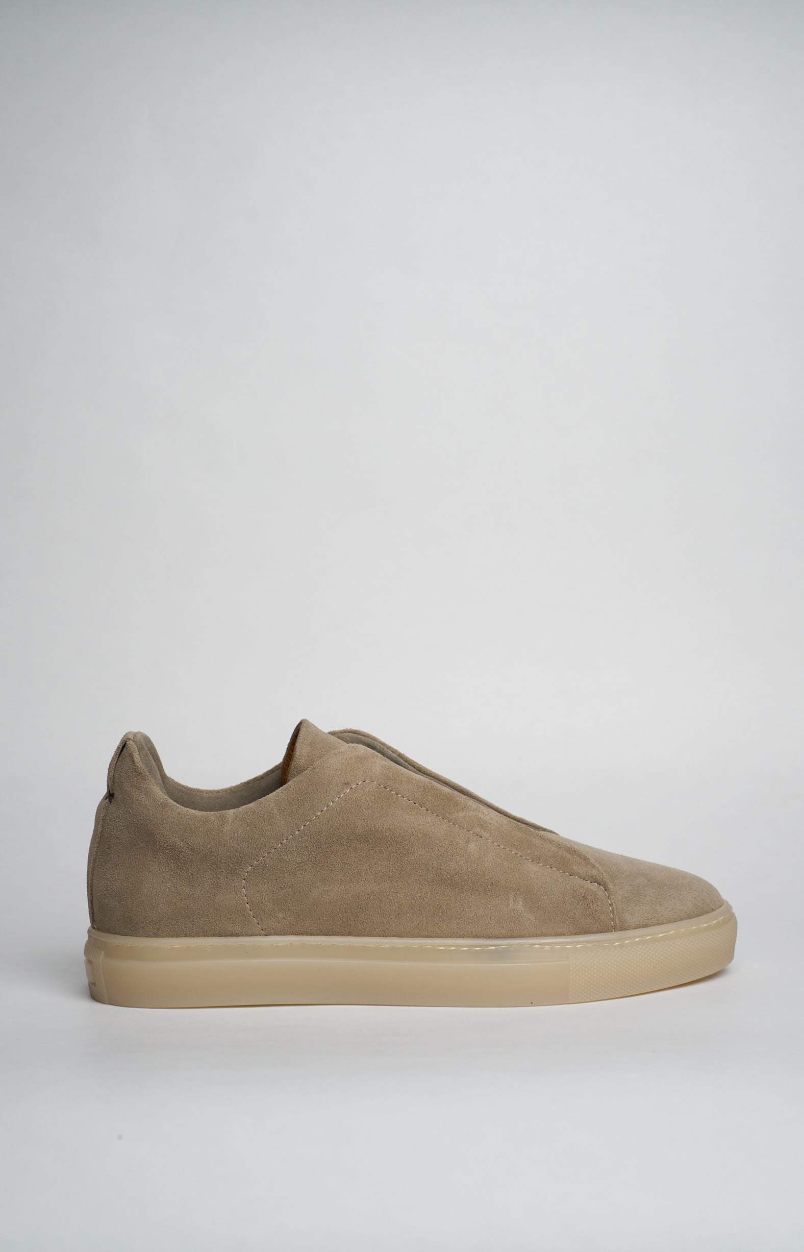 "NEW" Sneakers slip-on in pelle scamosciata
