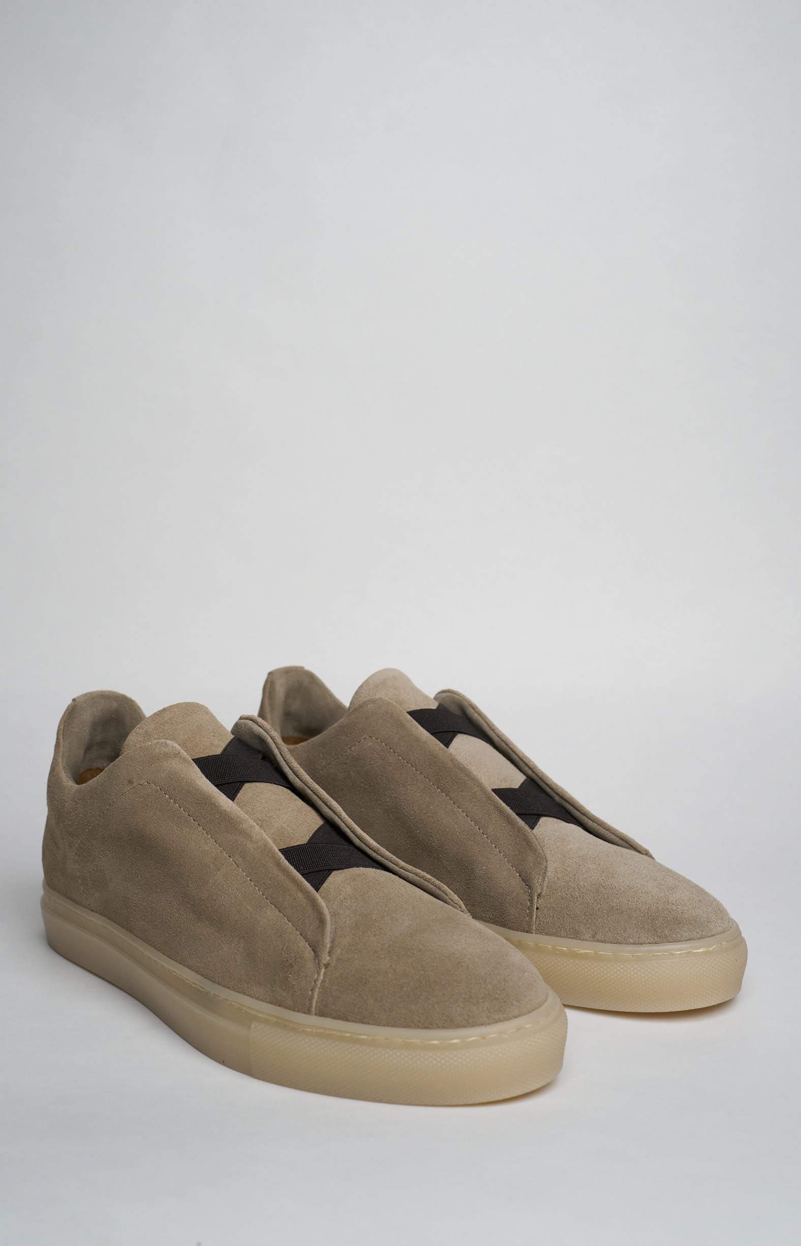 "NEW" Sneakers slip-on in pelle scamosciata