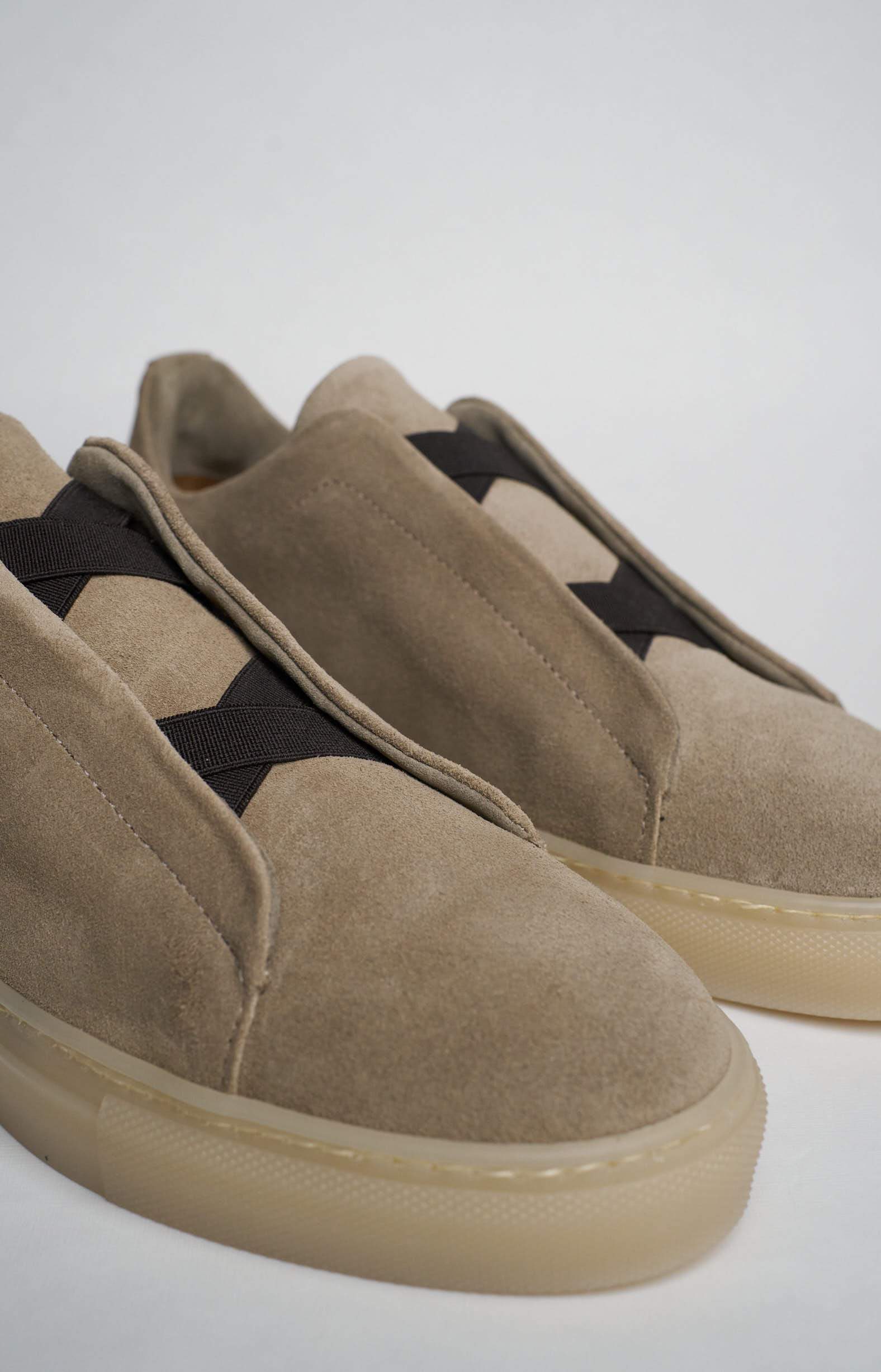 "NEW" Sneakers slip-on in pelle scamosciata