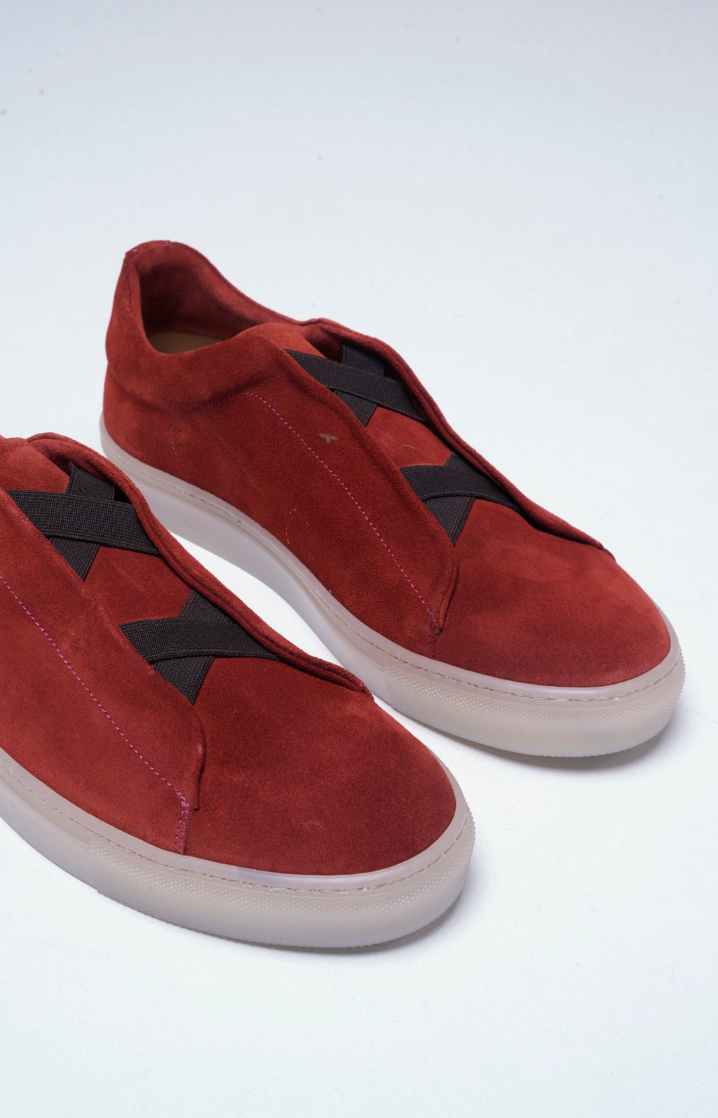 "NEW" Sneakers slip-on in pelle scamosciata