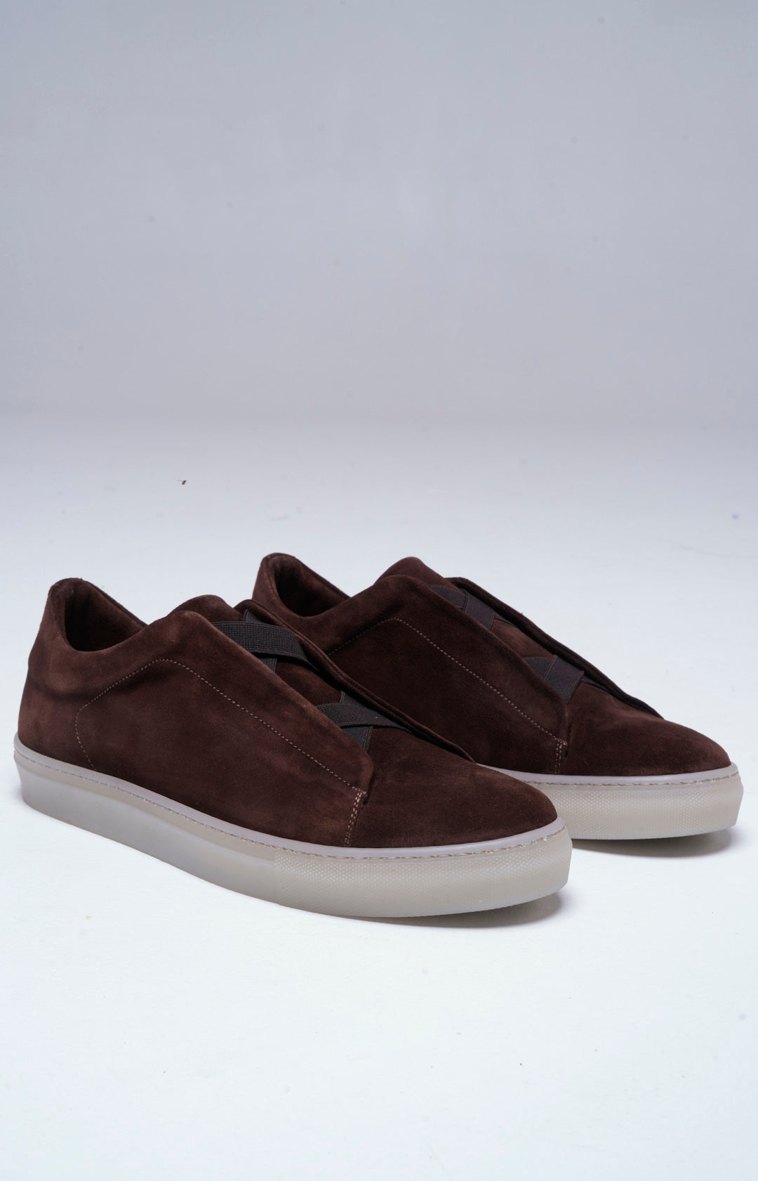 "NEW" Sneakers slip-on in pelle scamosciata