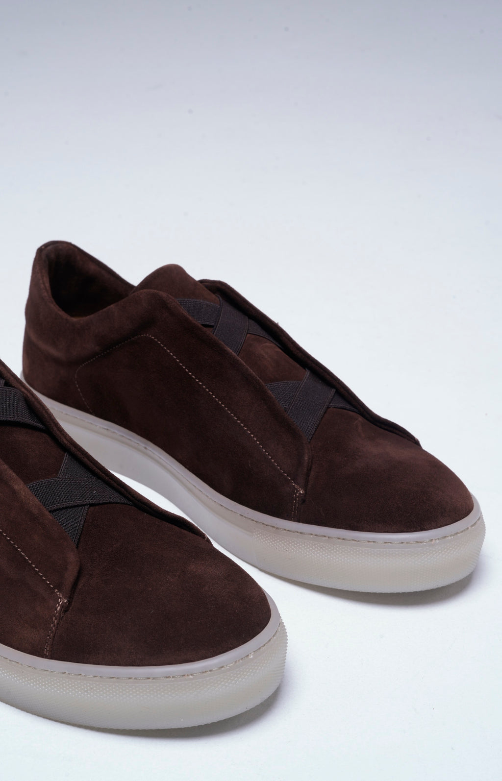 "NEW" Sneakers slip-on in pelle scamosciata